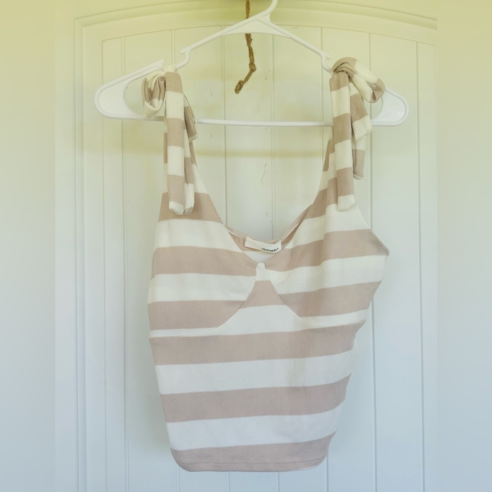Heatherly Striped Cropped Top/Tank-Size XL
